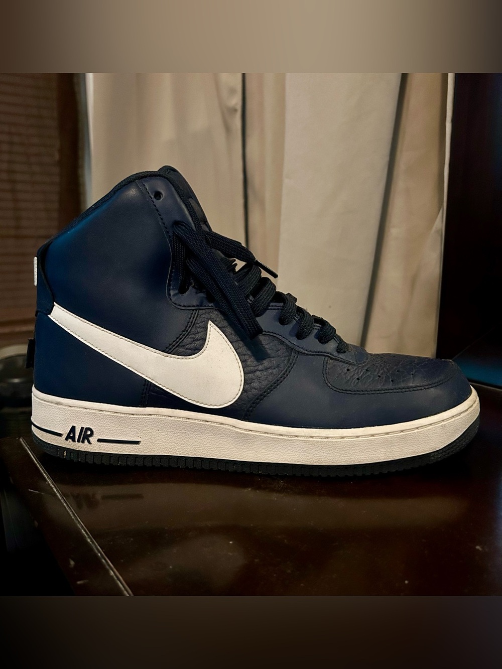 Nike Navy and White High-Top Sneakers